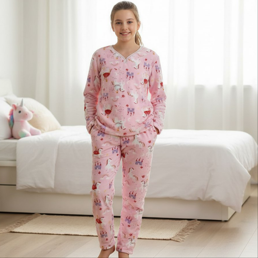 Warm Winter Pyjama Unicorn Design Size 12-14y