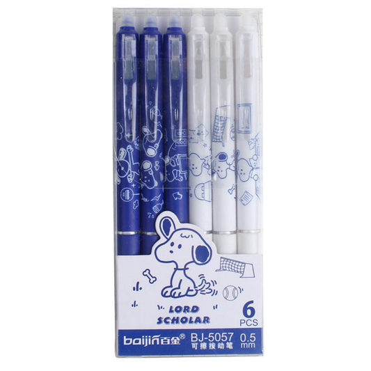 Erasable Gel Pen Primary School Students Pack Of 6 Pcs