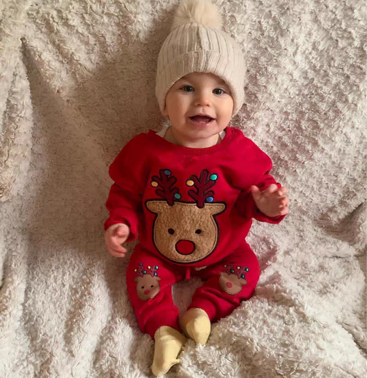 Christmas Outfit For Kids With Fleece 6-36month