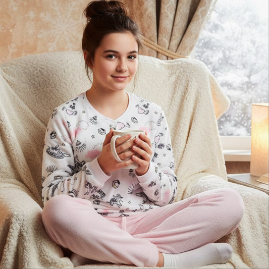 Warm Pijama Winter Women Size XS (14y)Unicorn Diamond Design