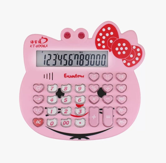 Hello Kitty Calculator, Study Gift for School Office Workers, Solar and Battery Powered