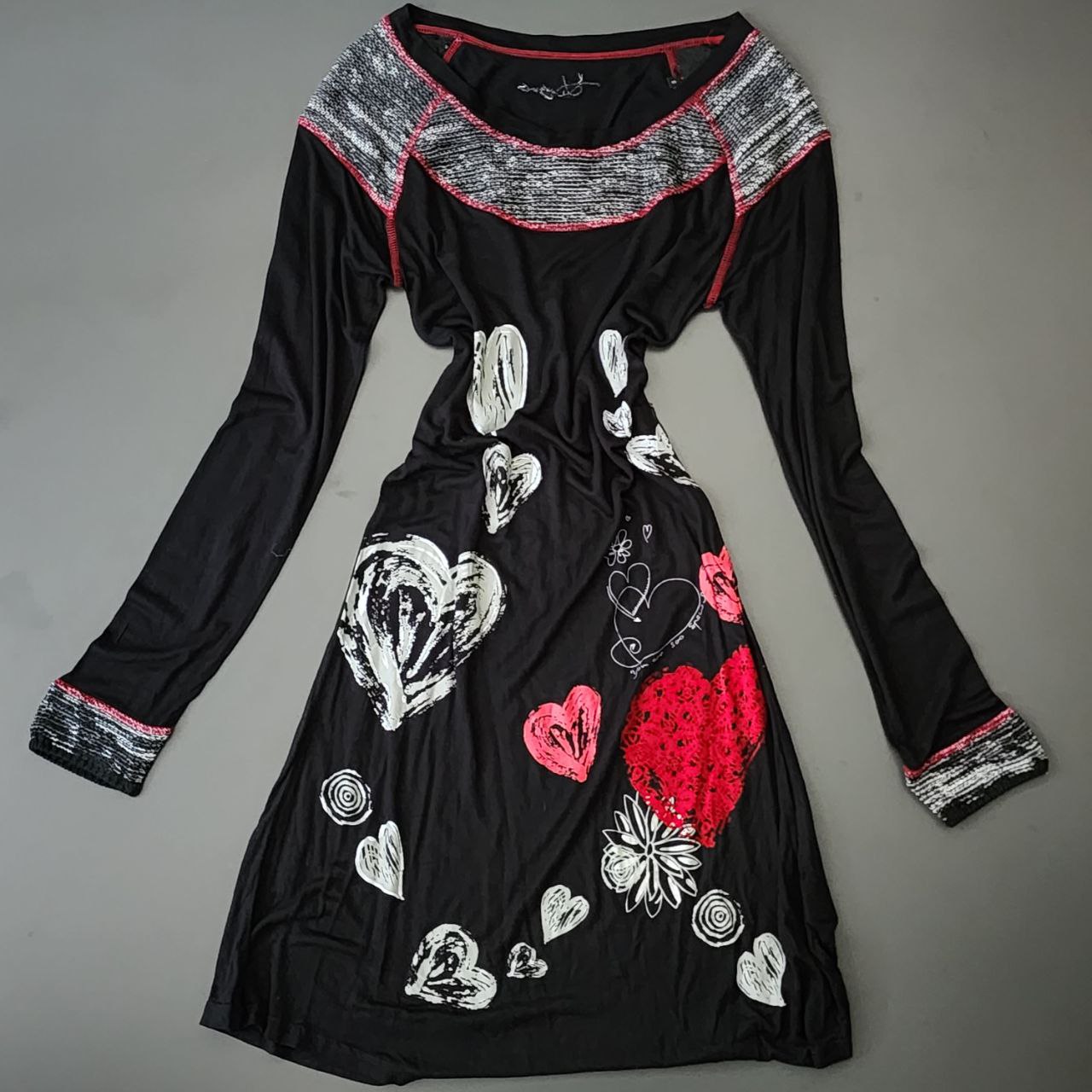 Dress Long Sleeve Love Design Brand:Desigual Size S