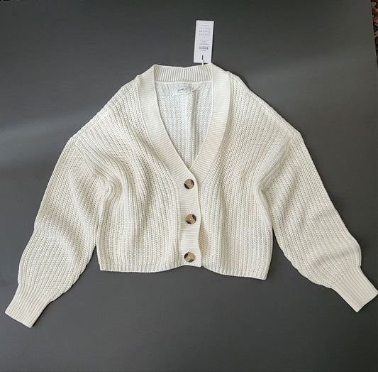 Cotton Sweater Button Up Drop Shoulder Brand:Only Size S