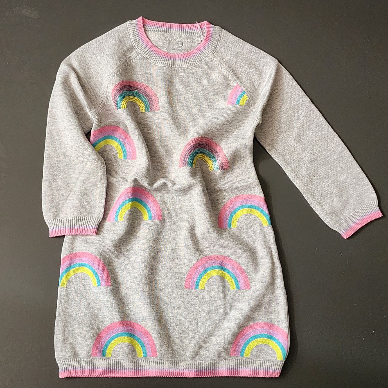 Dress For Girls Rainbow Design