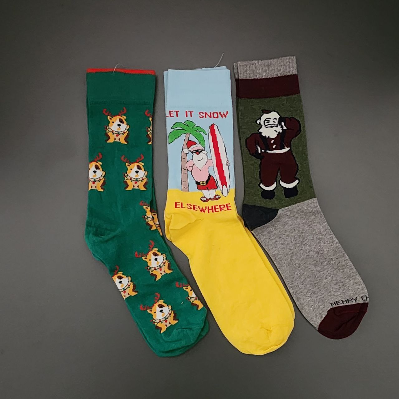 Long Socks Cotton Christmas Design Size 35-39