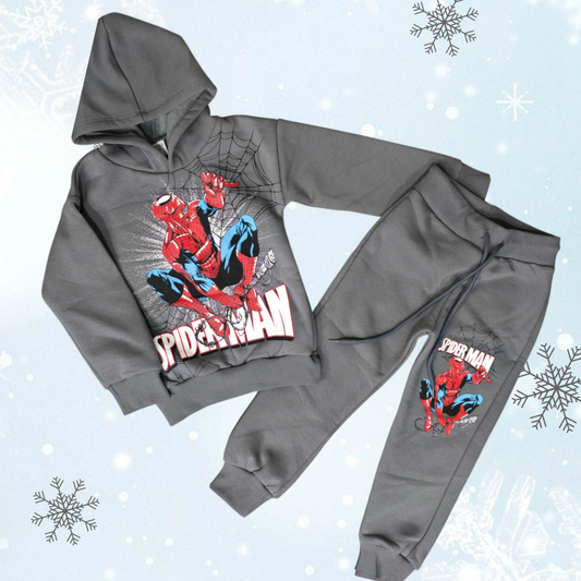 Spiderman Design Warm Fleece Outfit 3-10y