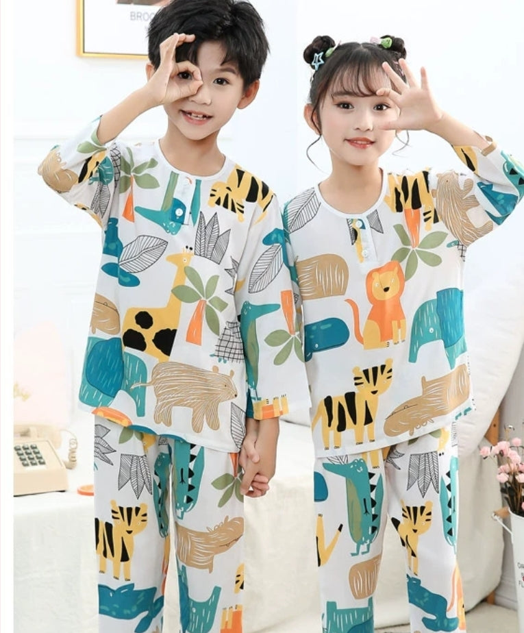 Pijama For Kids Long Sleeve Animal Design