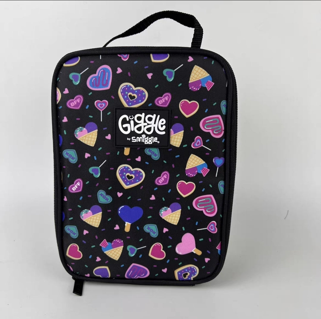 Black Giggle Kids Lunch Bag By Smiggle Childrens Cool Bag Donut Ice Cream Design