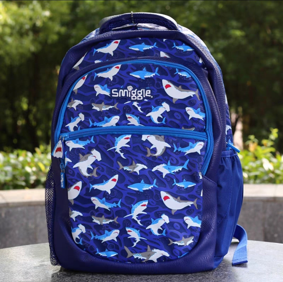 Smiggle Wonder World Classic Lite Backpack With Shark Design 43cm