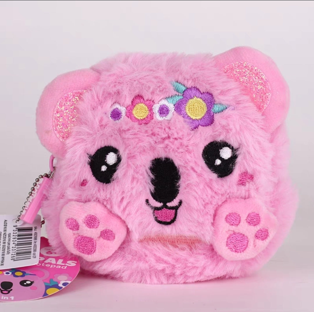 Smiggle Reversey Fluffy Pink Bear Keyring | Bag Charm | Sequined