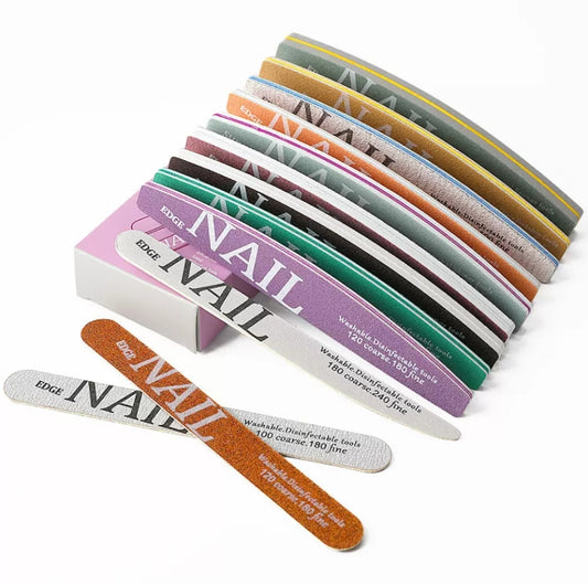 12x Nail File Nail Files for Acrylic Nails Gel Nails Doubled Sides Nail Polishing Kit Professional Nail Care Tools Nail Filing and Polishing Nail