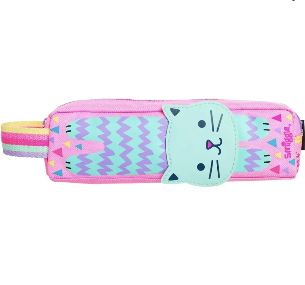 Smiggle Topsy Teeny Tiny Pencil Case | Cat Print, Pink