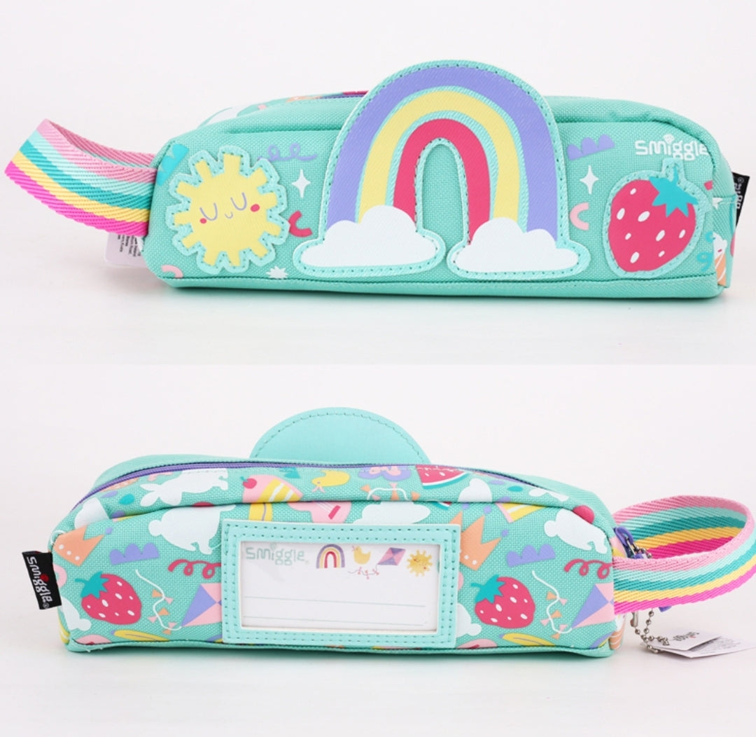 Smiggle Topsy Teeny Tiny Pencil Case | Rainbow Print