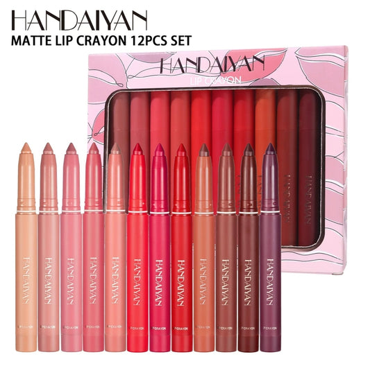 Matte Lip Crayon 12 Colors Pack