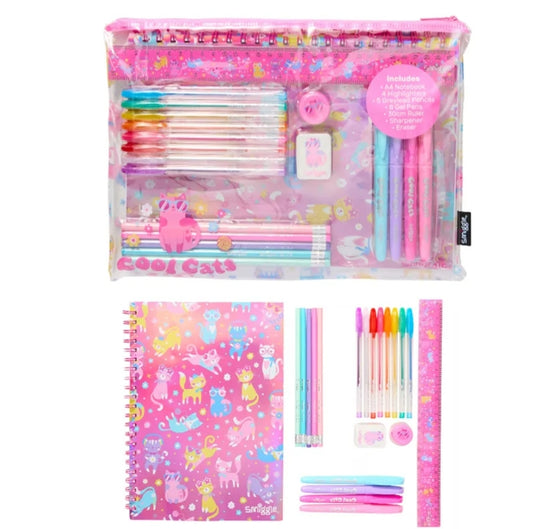 Smiggle Cat Stationery Set