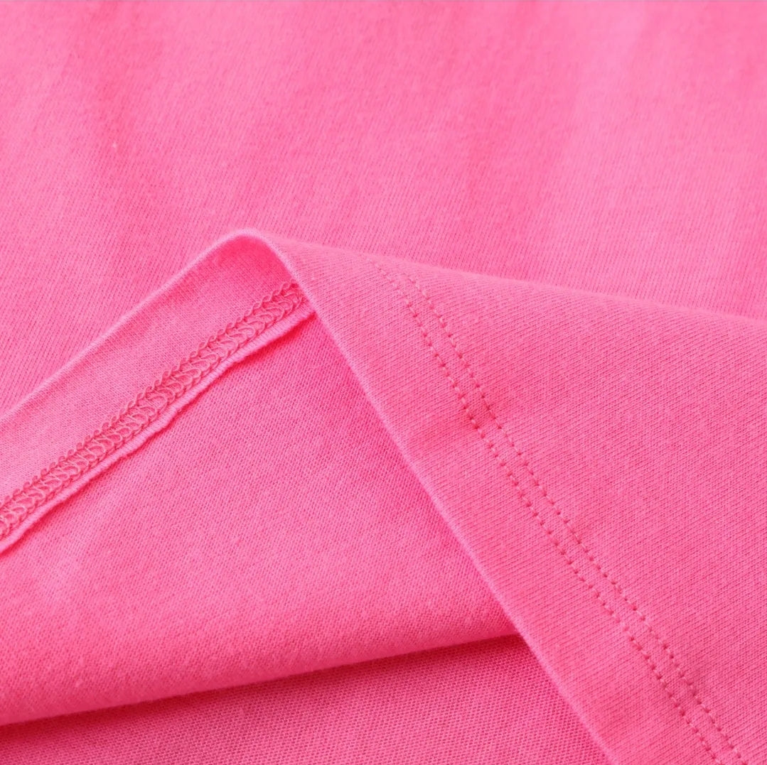 Cotton 100% Dress Long Sleeve Pink