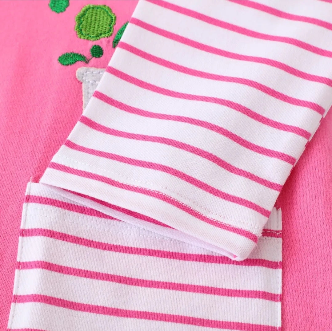 Cotton 100% Dress Long Sleeve Pink