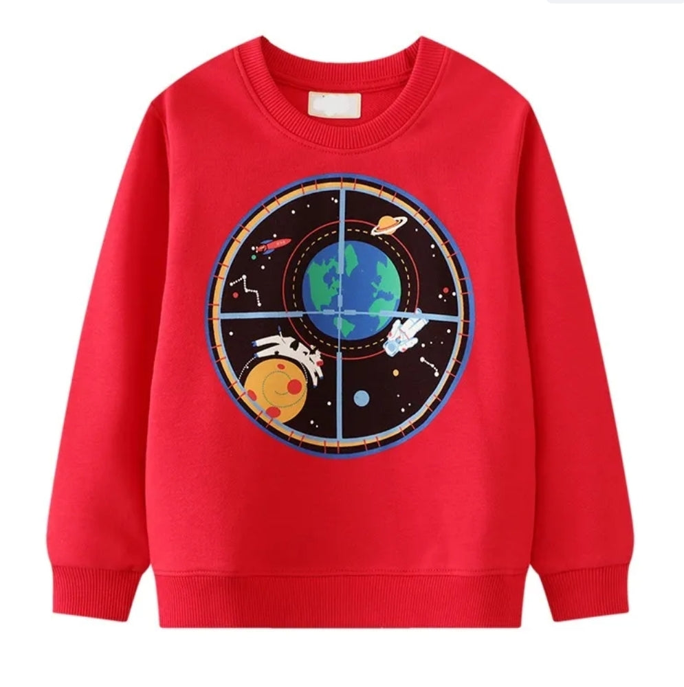 Neon Cotton  100% Sweater Space Design Long Sleeve