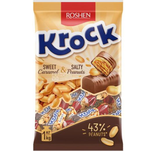 Roshen, Krock, Roshen, Glazed sweets with peanut butter 200gr