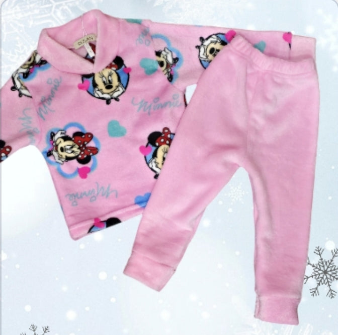 Warm Winter Pijama Minnie Mouse Design  1-5y