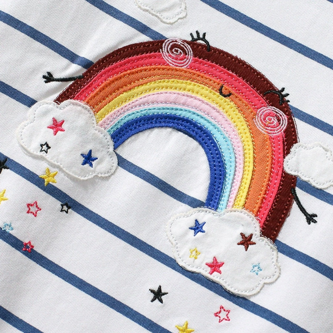 Rainbow Design 100% Cotton Set For Girls 2-7y