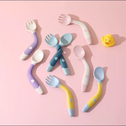 Flexible Training Spoon&Fork For Babies