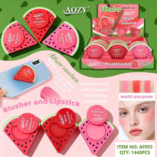 AOZY Watermelon Blush and Lipstick AF055 in three shades