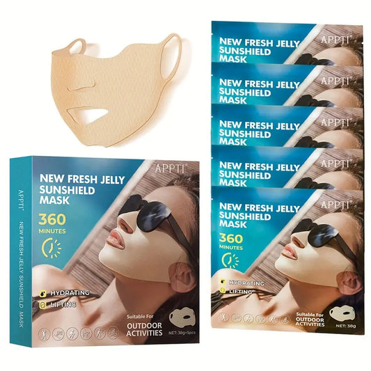 Jelly Sunshield Mask for Outdoor Sports, UV Protection and Hydrating Gel Skin Care 1pc