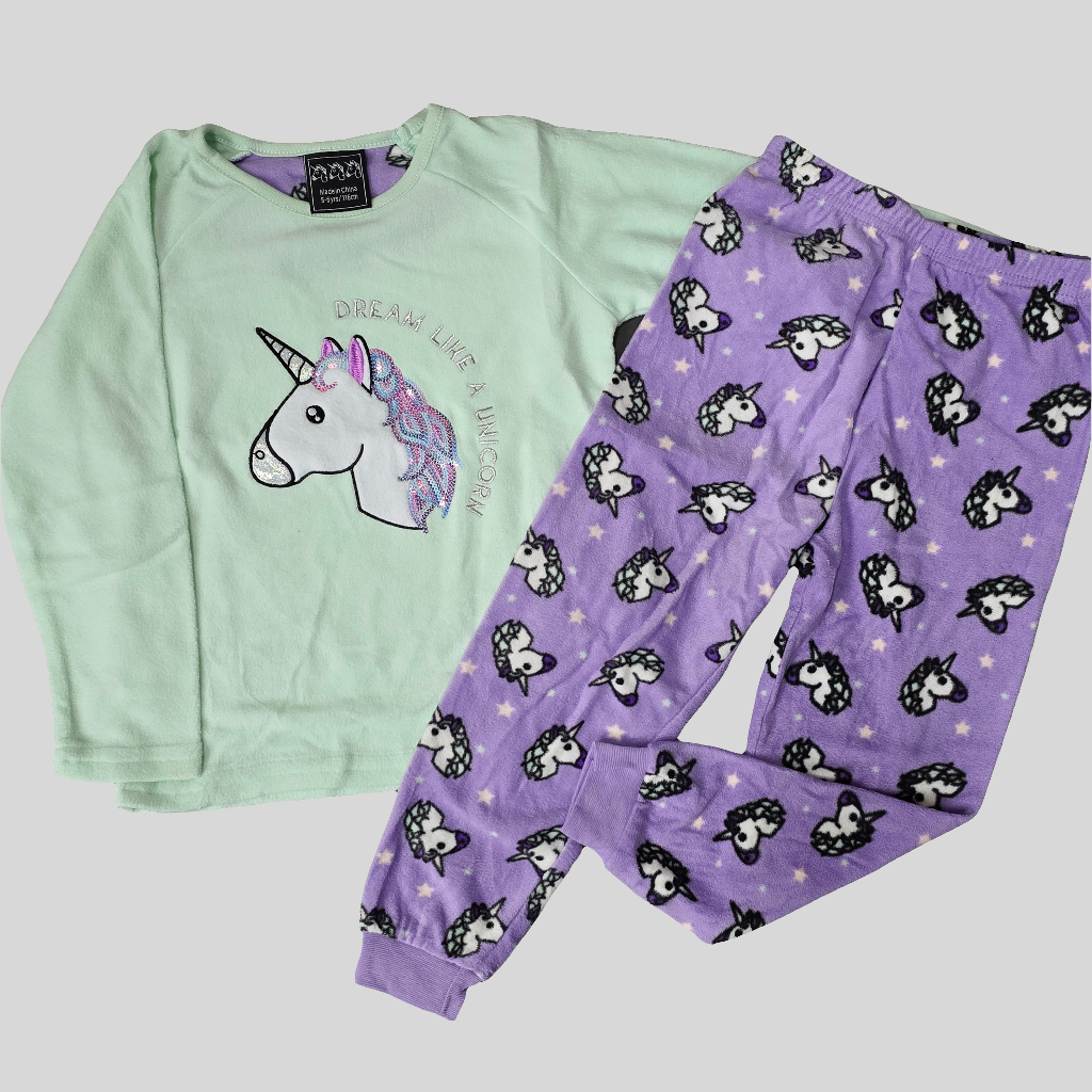 Warm Winter Pijama Unicorn Design For Girls