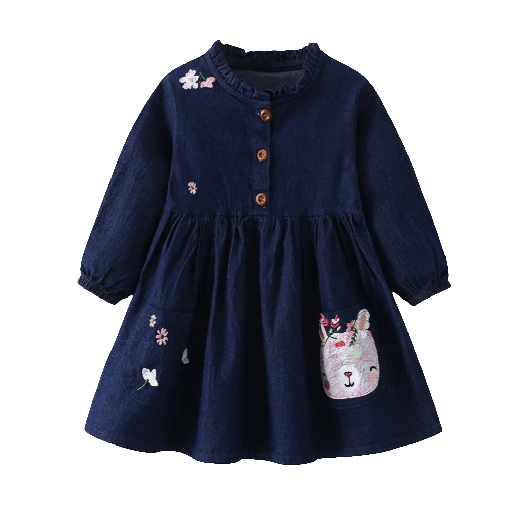 Denim Dress Long Sleeve Size 1-8y