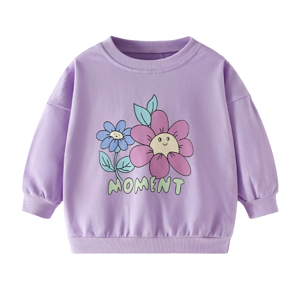 Flower Design Cotton Sweater Size 1-8y