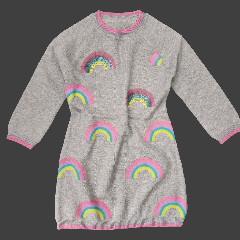 Dress For Girls Rainbow Design