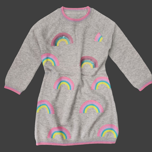 Dress For Girls Rainbow Design