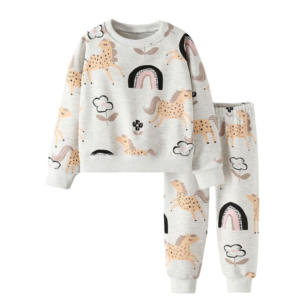Pyjama Rainbow  Design For Girl Cotton 100% Size 1-8y