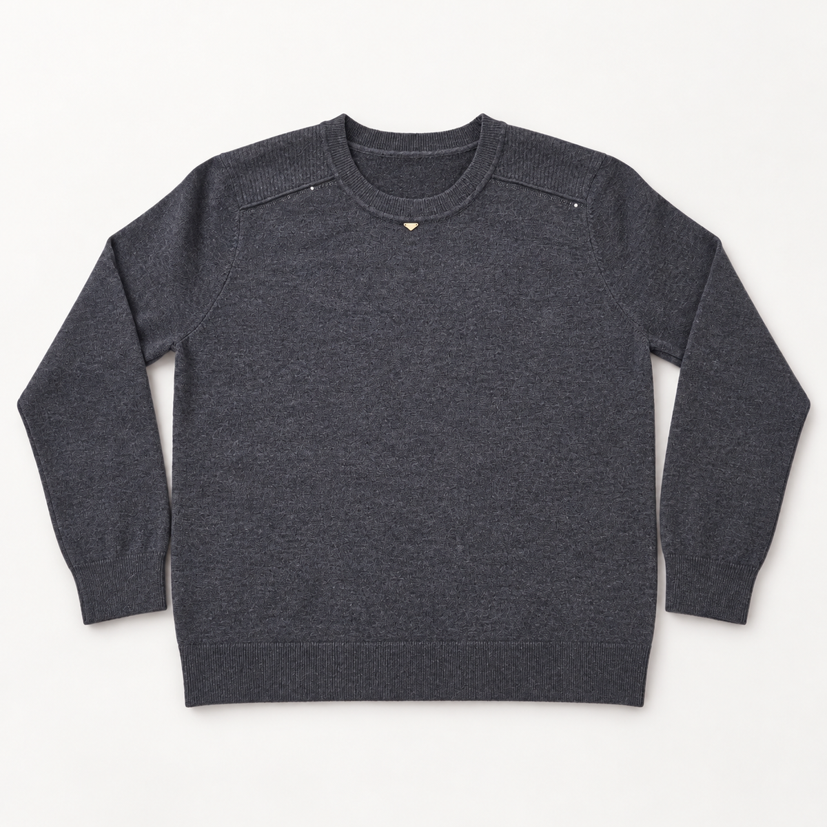 Women's charcoal grey knit sweater, front product image