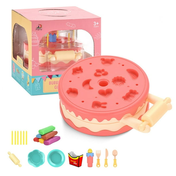 Toy Set Play Birthday Cake Set 29 Color Clay Molds With 6 Sides