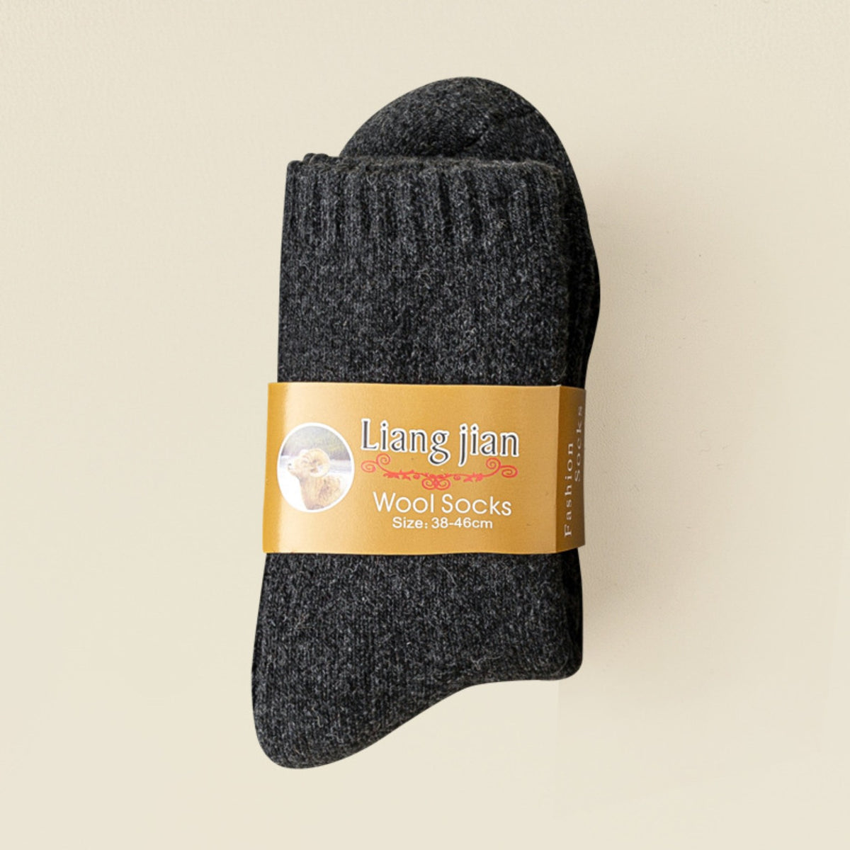 Extra thick wool blend winter socks in dark grey