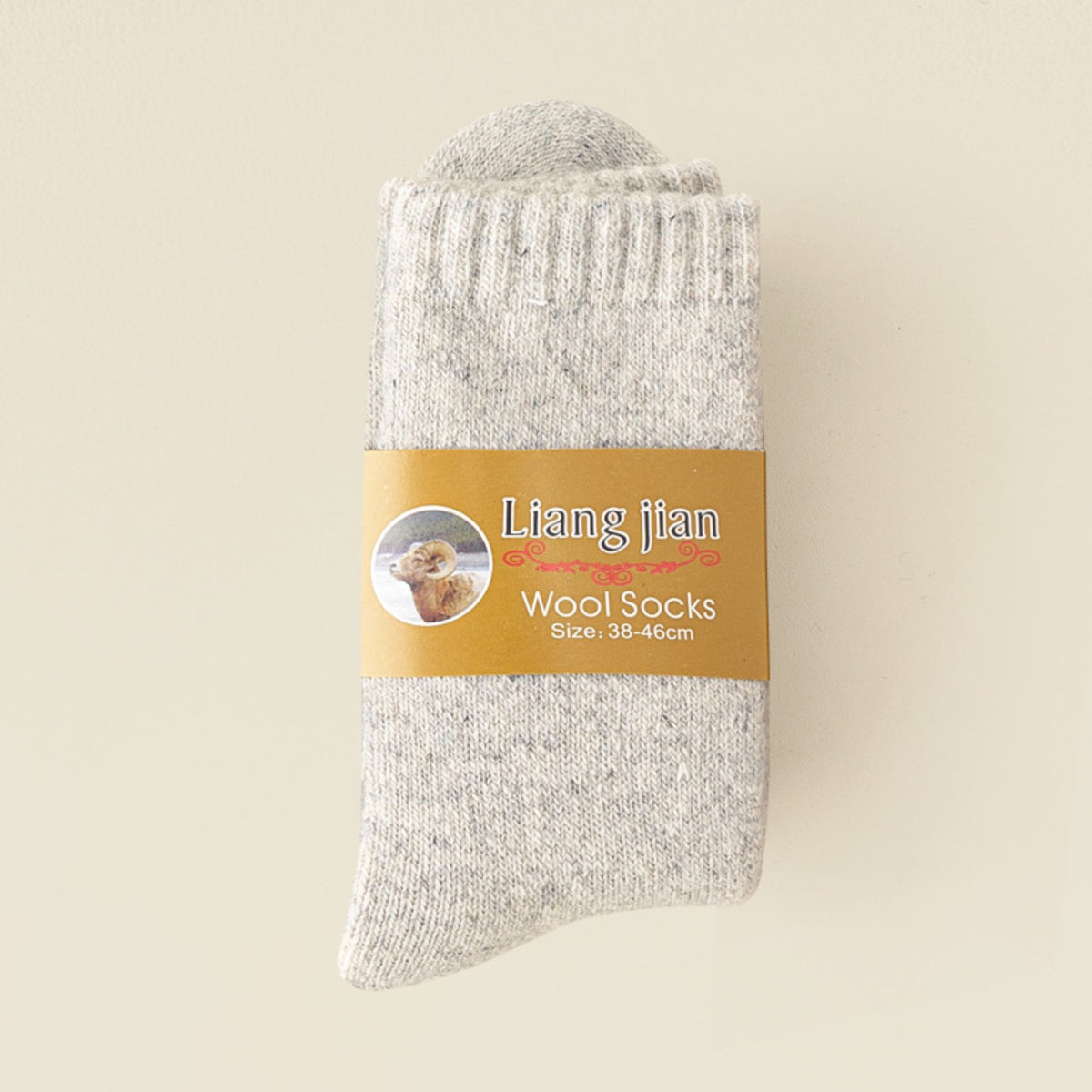 Extra thick wool blend winter socks in light grey