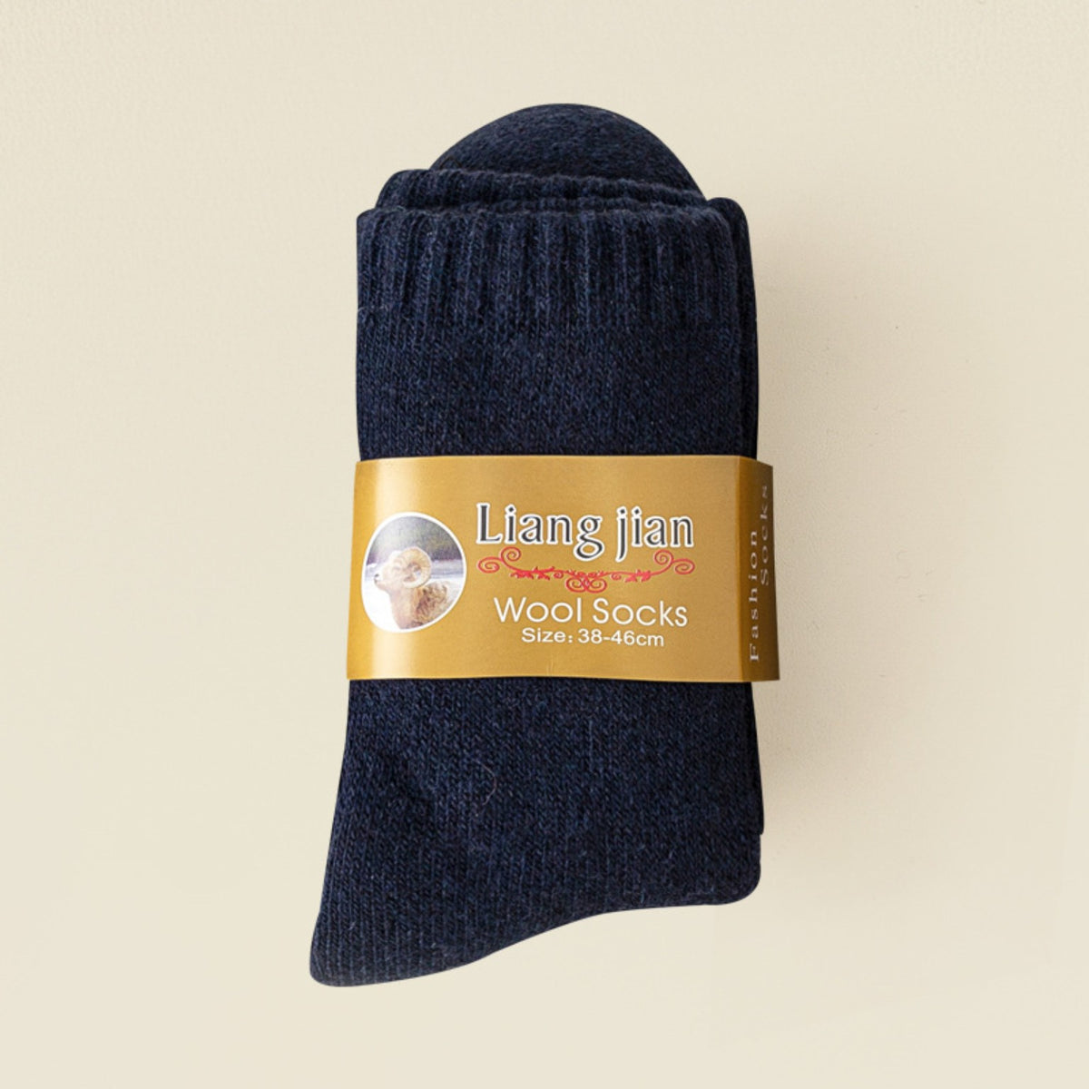 Extra thick wool blend winter socks in navy blue
