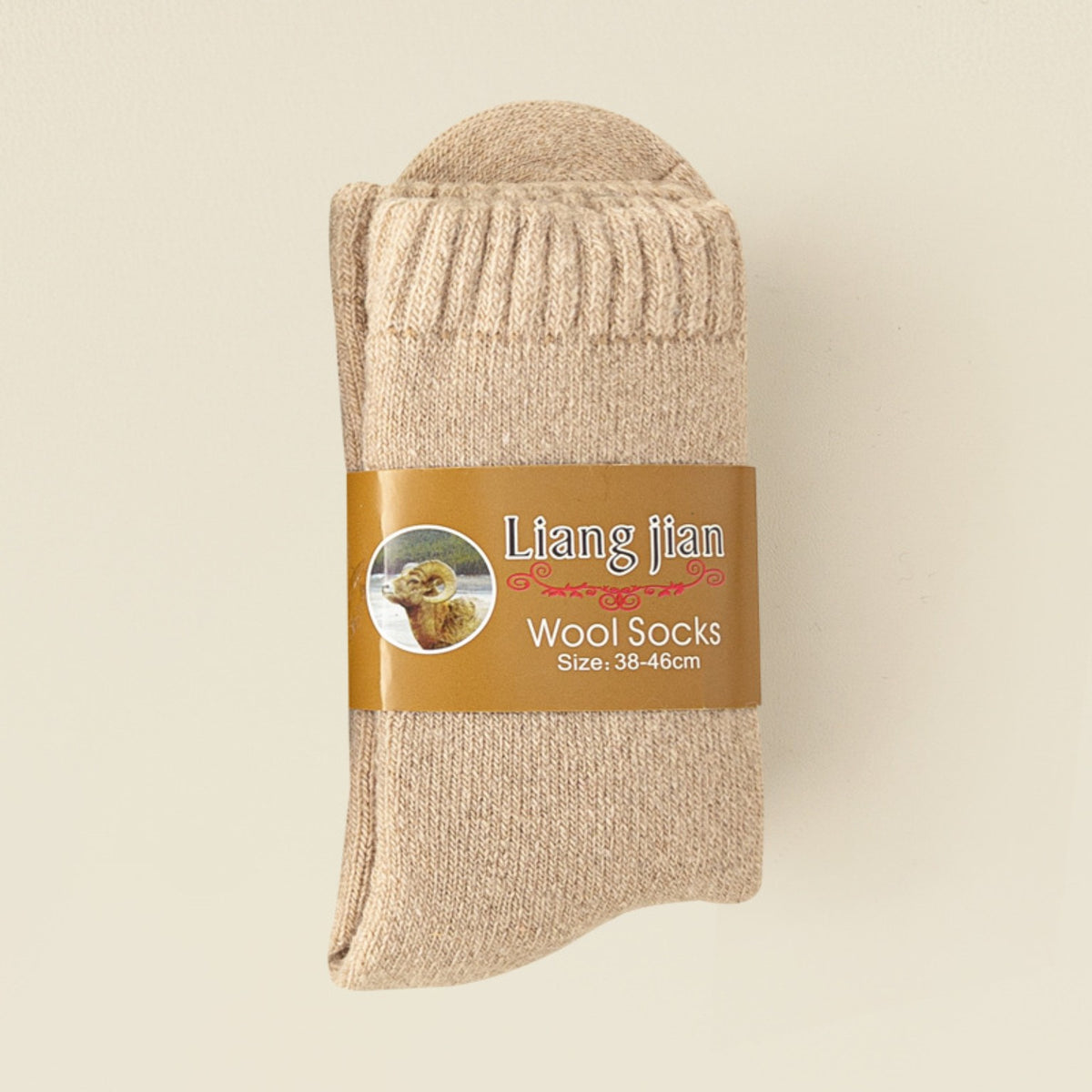 Extra thick wool blend winter socks in oatmeal