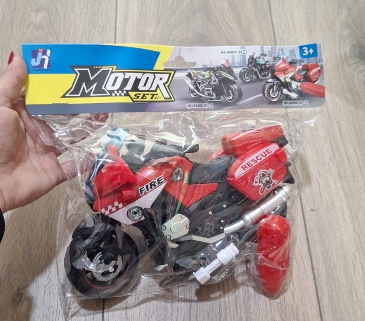 Motor Set Fire Rescue motorcycle toy in package model 8080C-2