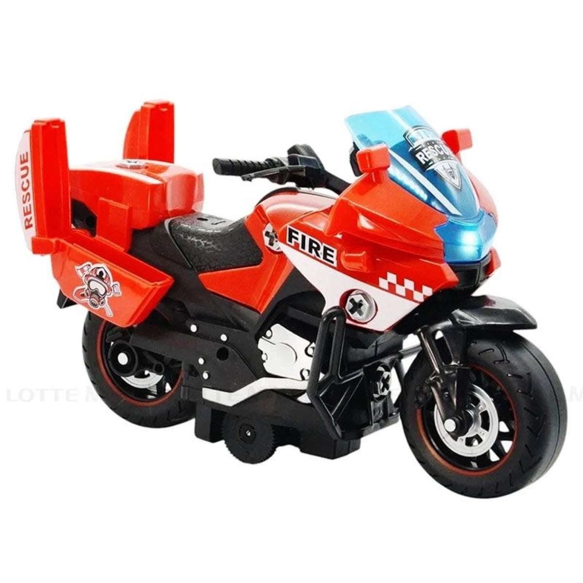 Fire Rescue take-apart motorcycle toy red and black
