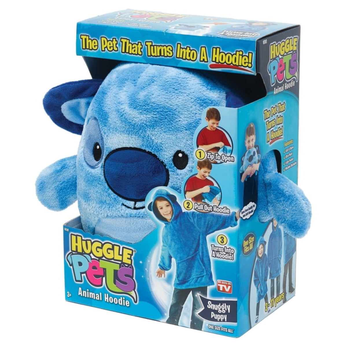 Huggle Pets Snuggly Puppy blue hoodie gift box