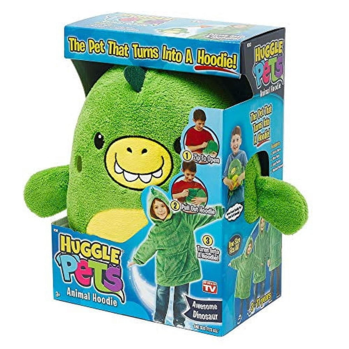 Huggle Pets Awesome Dinosaur green hoodie gift box