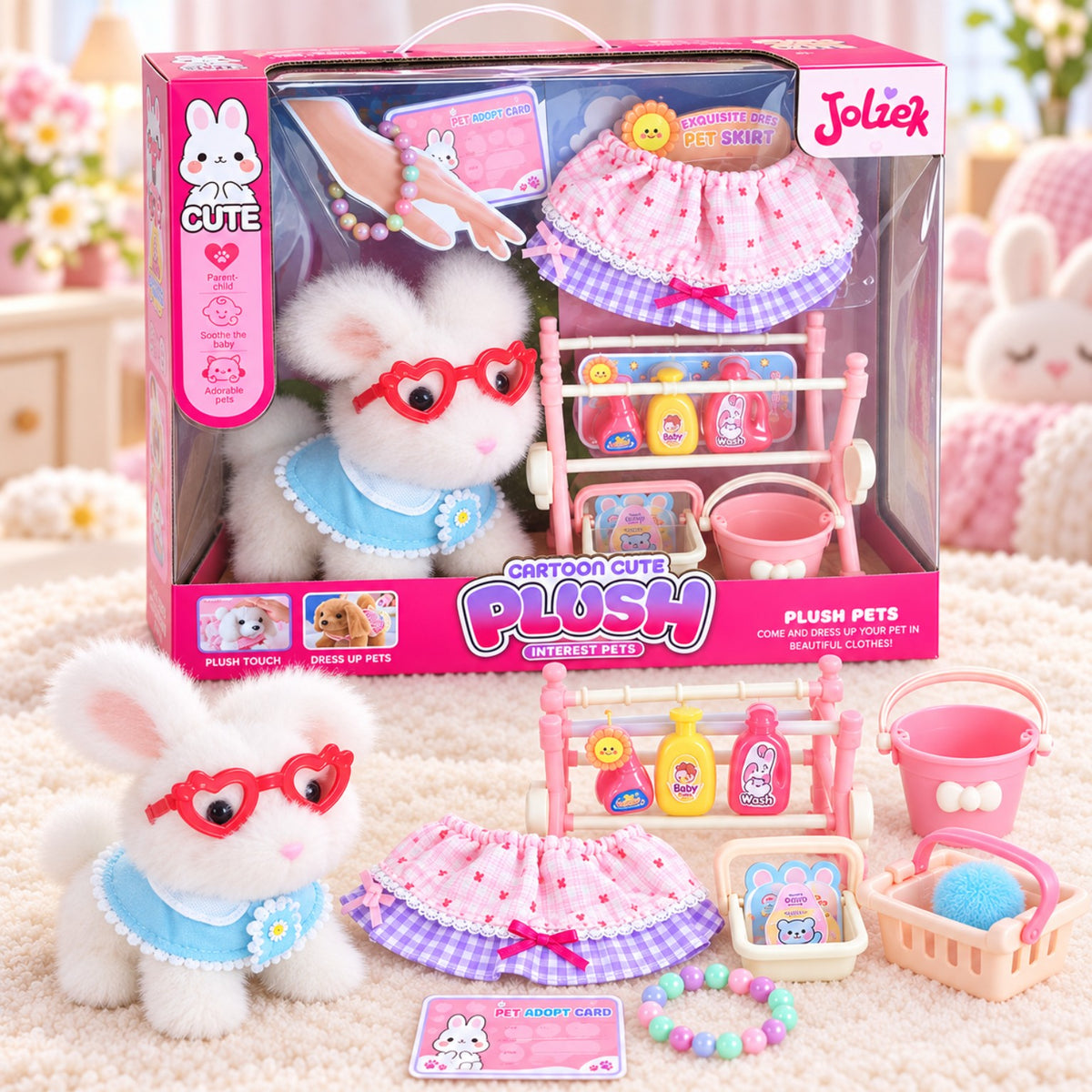 Joliek plush pet playset with box