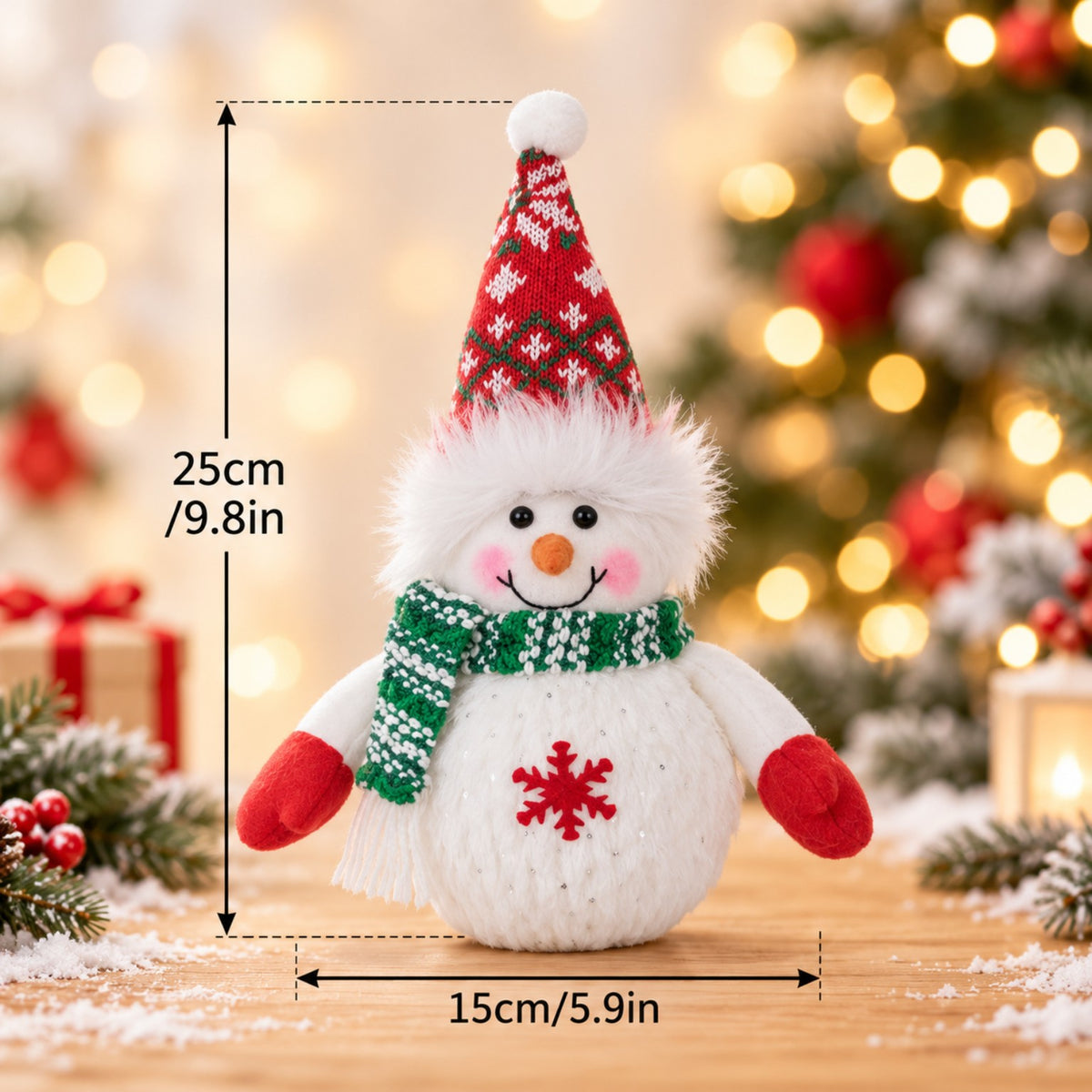 LED Christmas snowman decoration dimensions 25 x 15 cm
