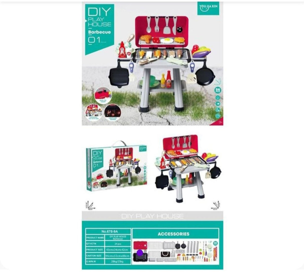 Kids BBQ Grill Pretend Play Set photo 4