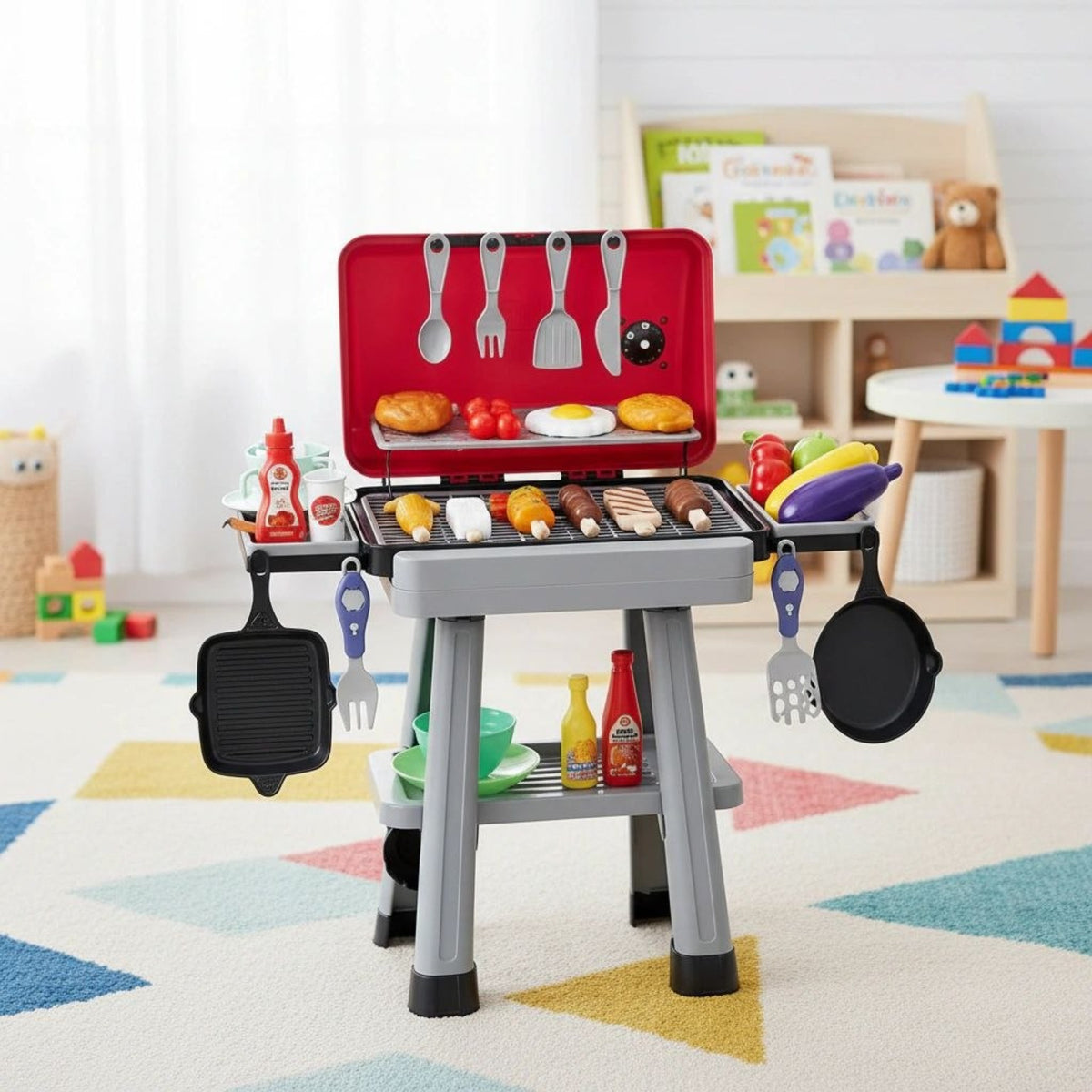 Kids BBQ Grill Pretend Play Set photo 6