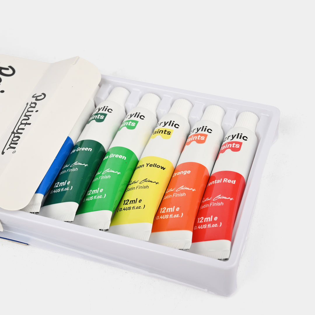 Paintyou Acrylic Paint Set opened showing 12ml paint tubes