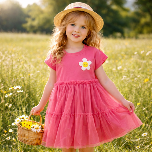 Girls Dress Pink - Soft Summer Wear(4-12y)